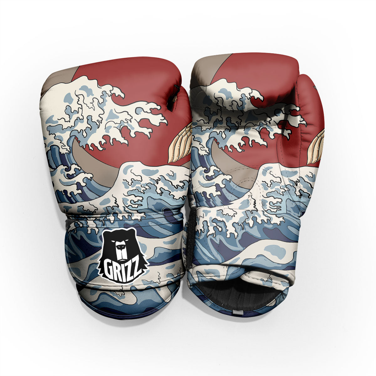 Japanese Wave Red Sun Print Pro Boxing Glove