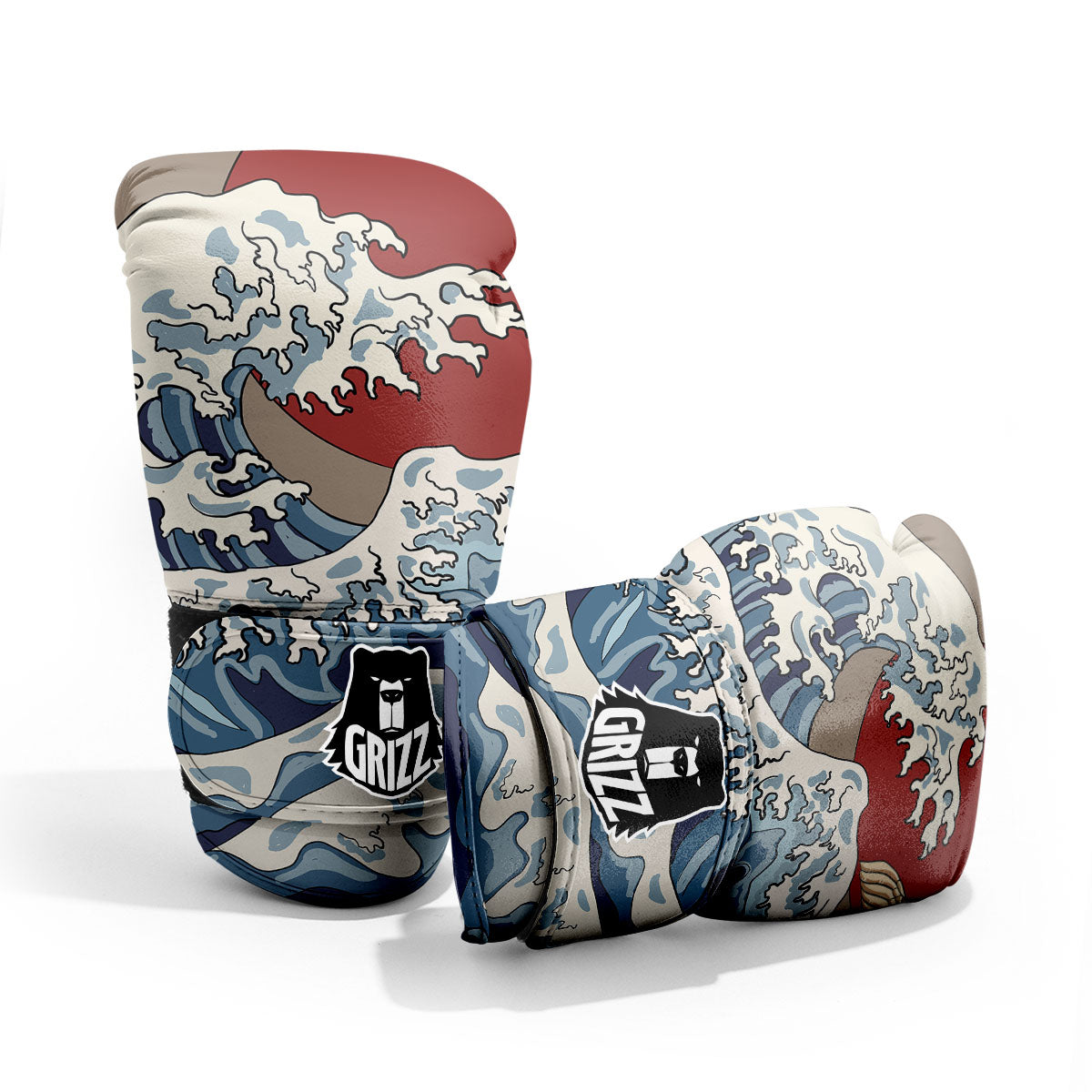 Japanese Wave Red Sun Print Pro Boxing Glove