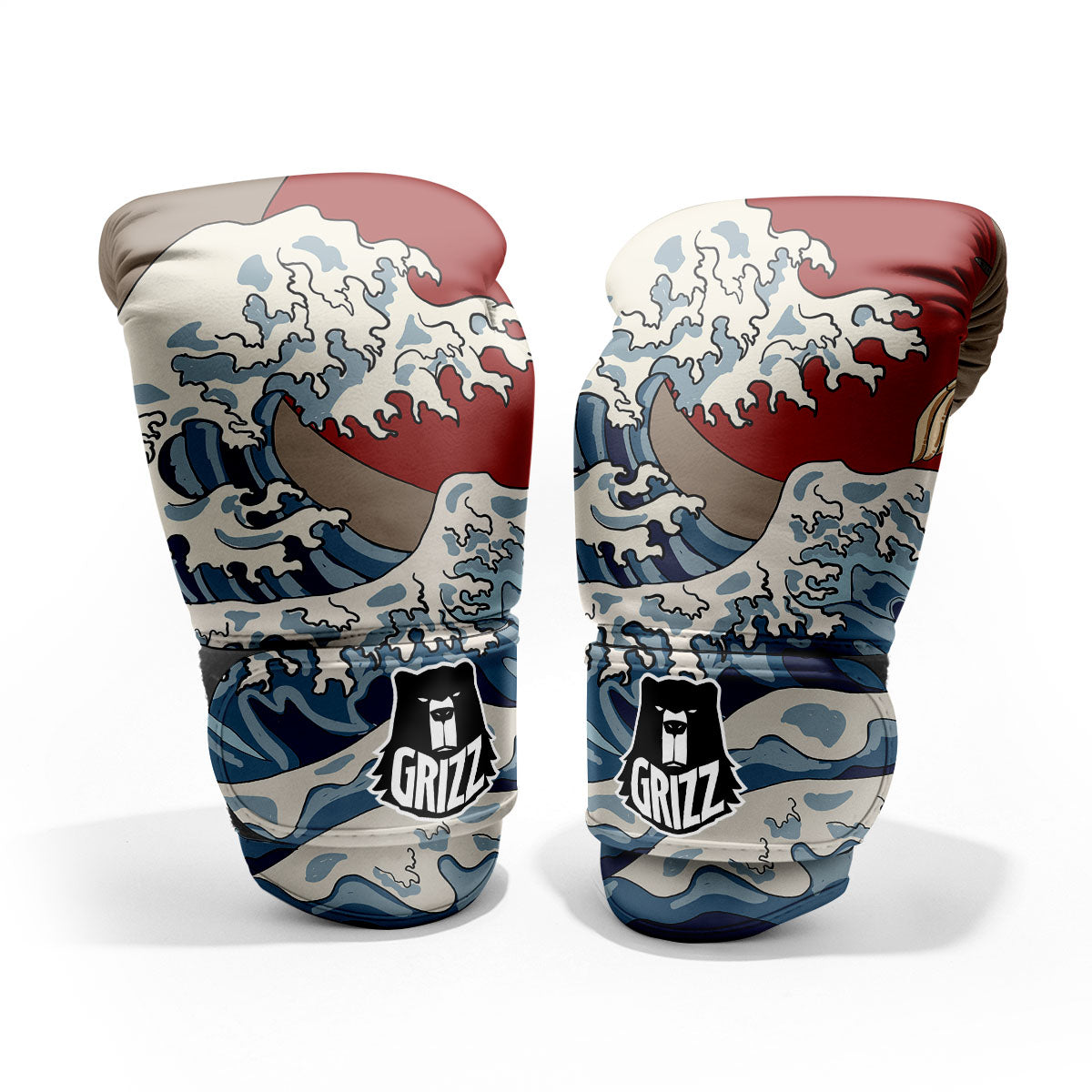 Japanese Wave Red Sun Print Pro Boxing Glove