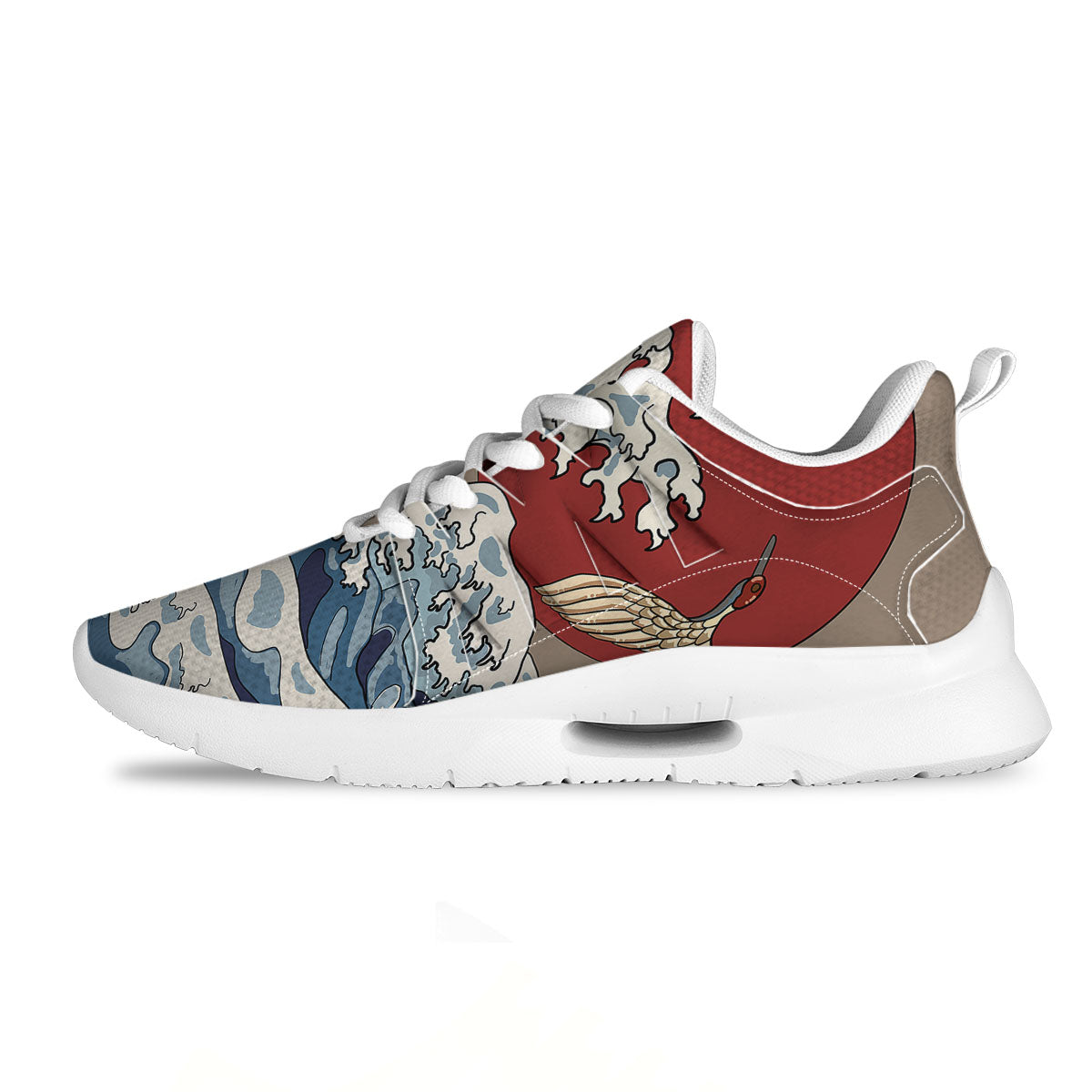 Japanese Wave Red Sun Print Tennis Shoes-grizzshop