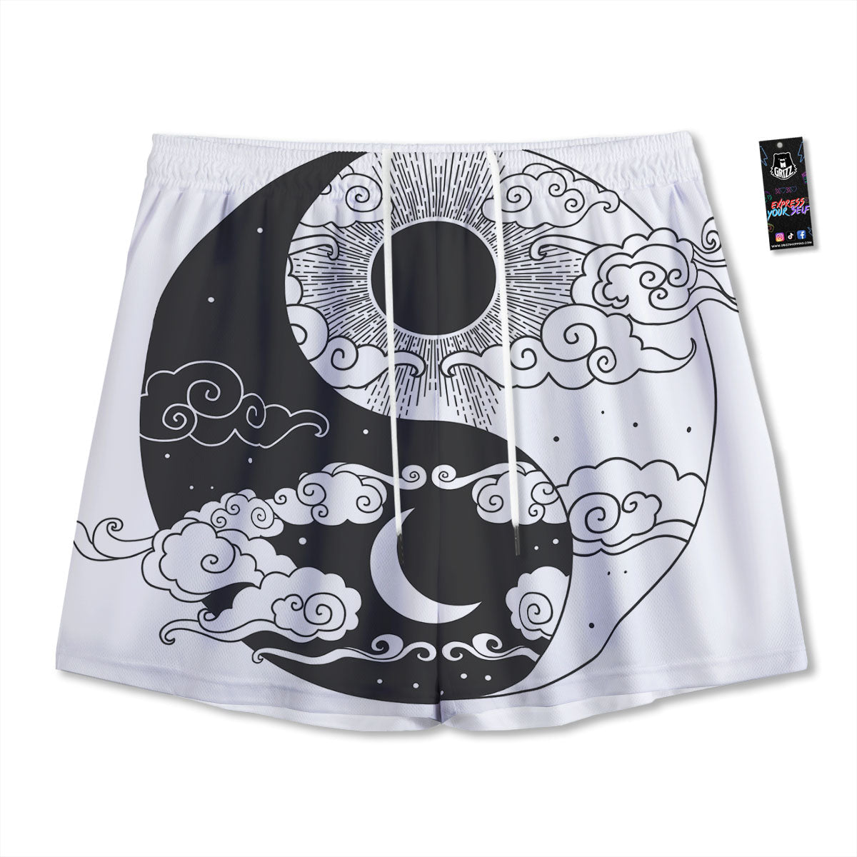 Lily Water Cute Print Pattern Mesh Shorts