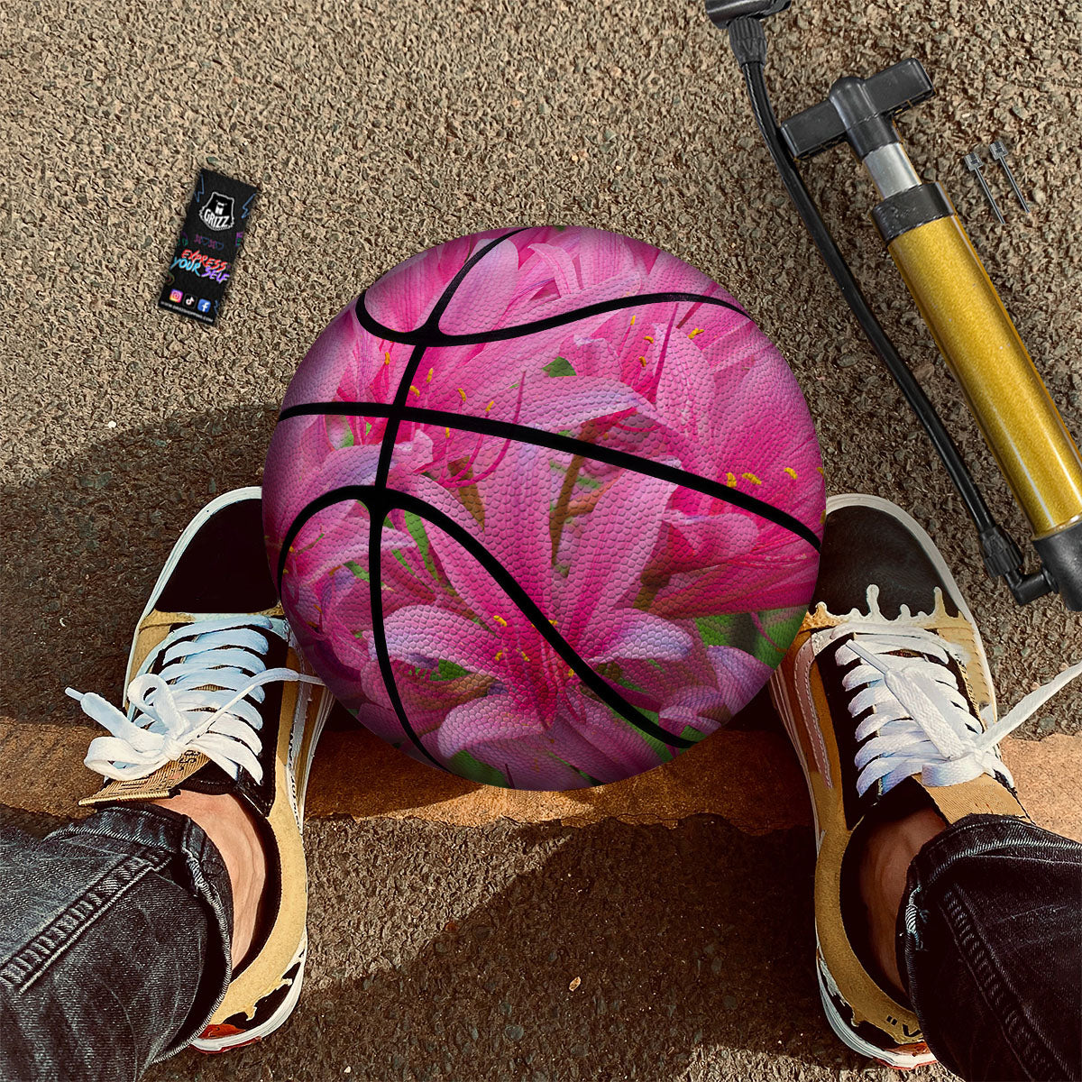 Japanese Amaryllis Purple And Pink Print Basketball
