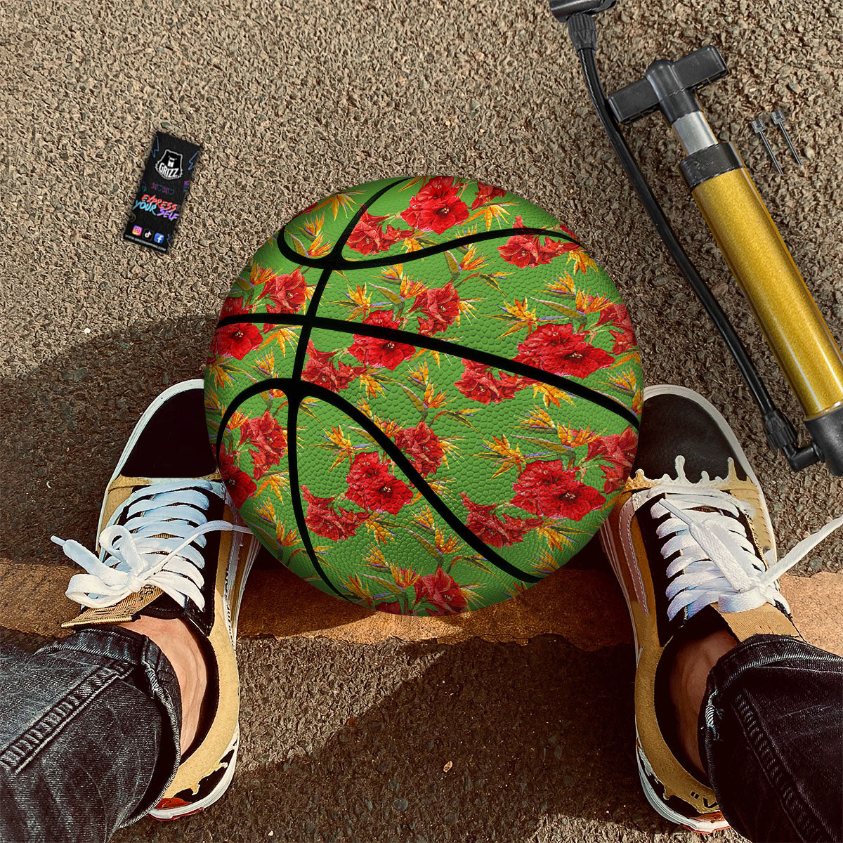 Ivy Leaf Watercolor Print Pattern Basketball