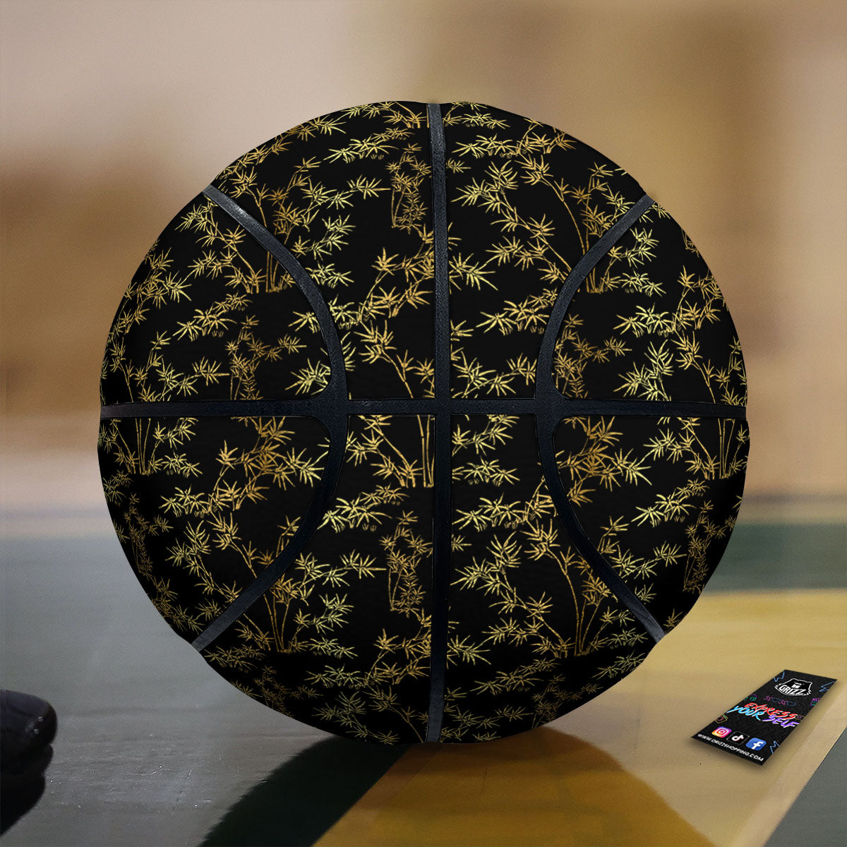 Lotus Leaf And Flower Print Pattern Basketball