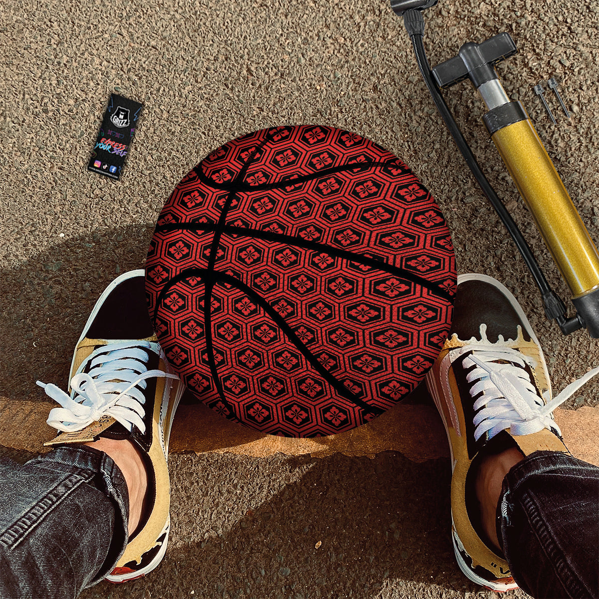 Japanese Vintage Print Pattern Basketball