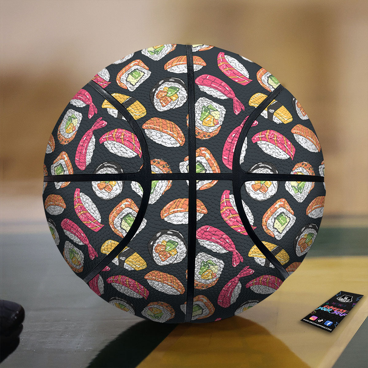 Japanese Sushi Print Pattern Basketball