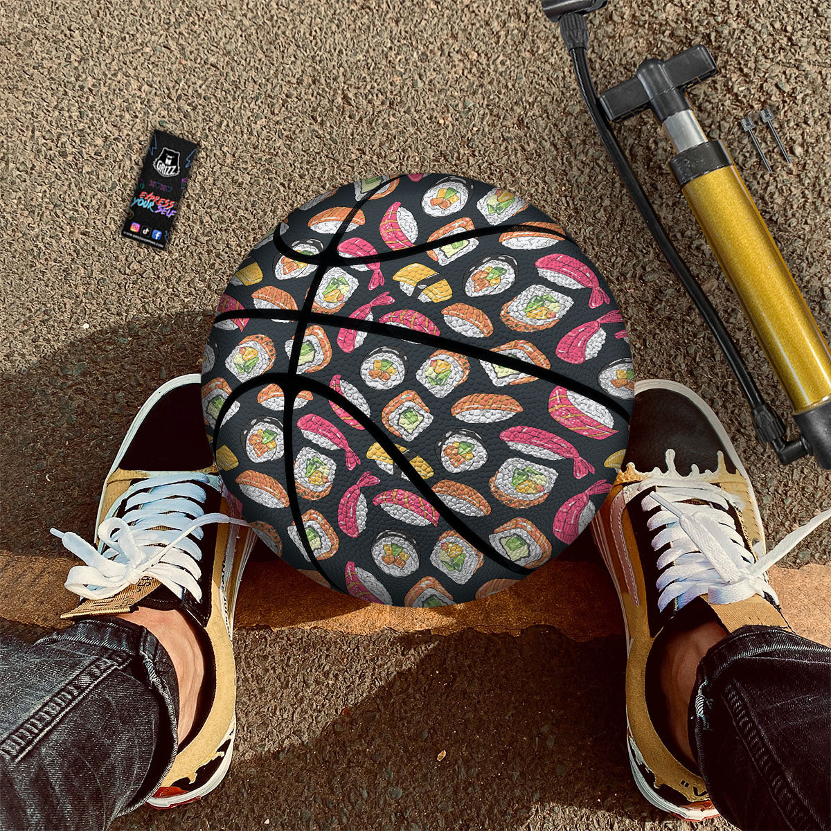 Japanese Sushi Print Pattern Basketball