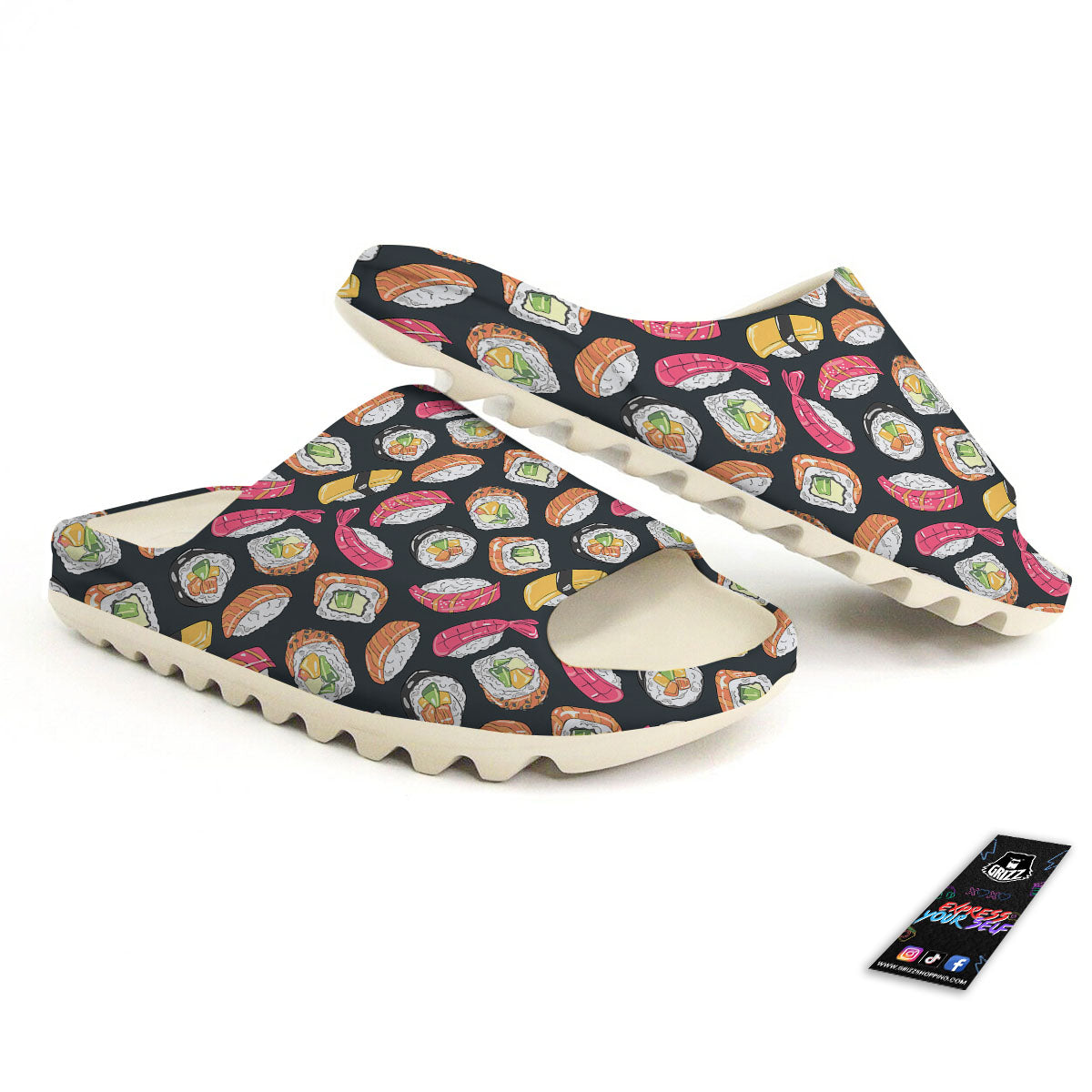 Japanese Sushi Print Pattern Sandals-grizzshop