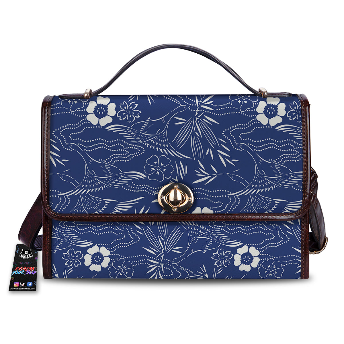 Japanese Vintage Print Pattern Women's Satchel Bag