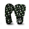 Jasmine And Leaf Green Black Print Pattern Boxing Gloves-grizzshop