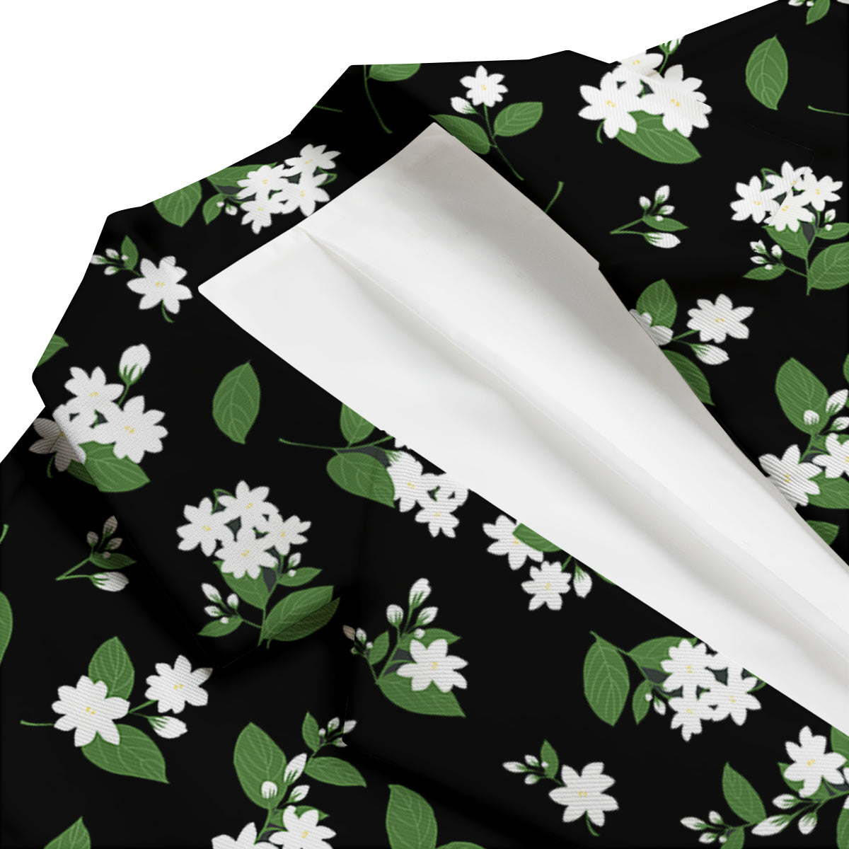 Jasmine And Leaf Green Black Print Pattern Men's Blazer-grizzshop