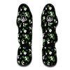 Jasmine And Leaf Green Black Print Pattern Muay Thai Shin Guards-grizzshop