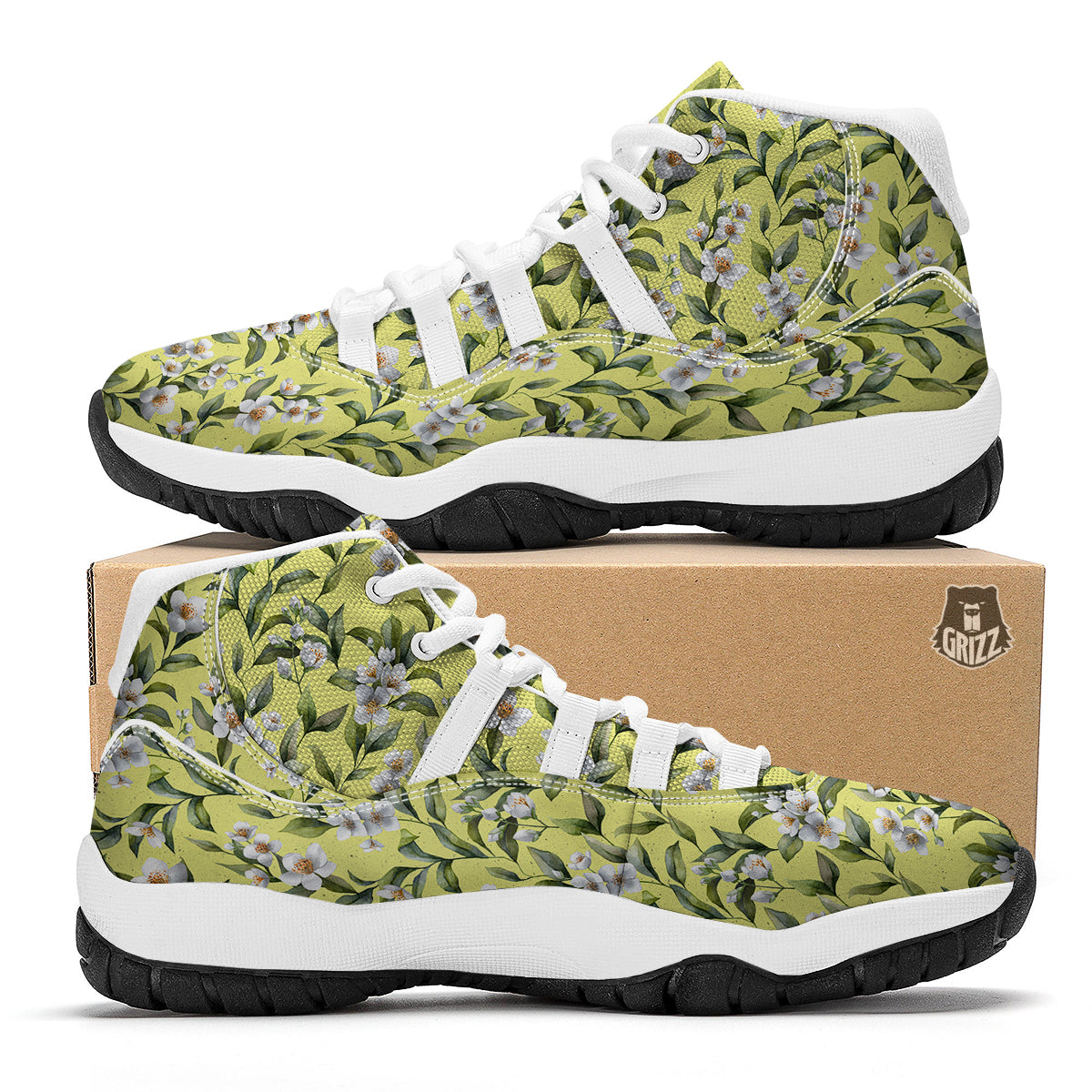 Jasmine Vintagecolor Print Pattern White Bball Shoes-grizzshop