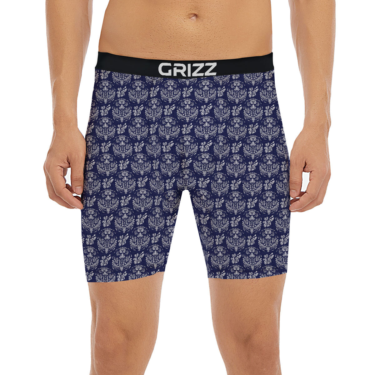 Jeans Bohemian Denim Print Pattern Boxer Briefs-grizzshop