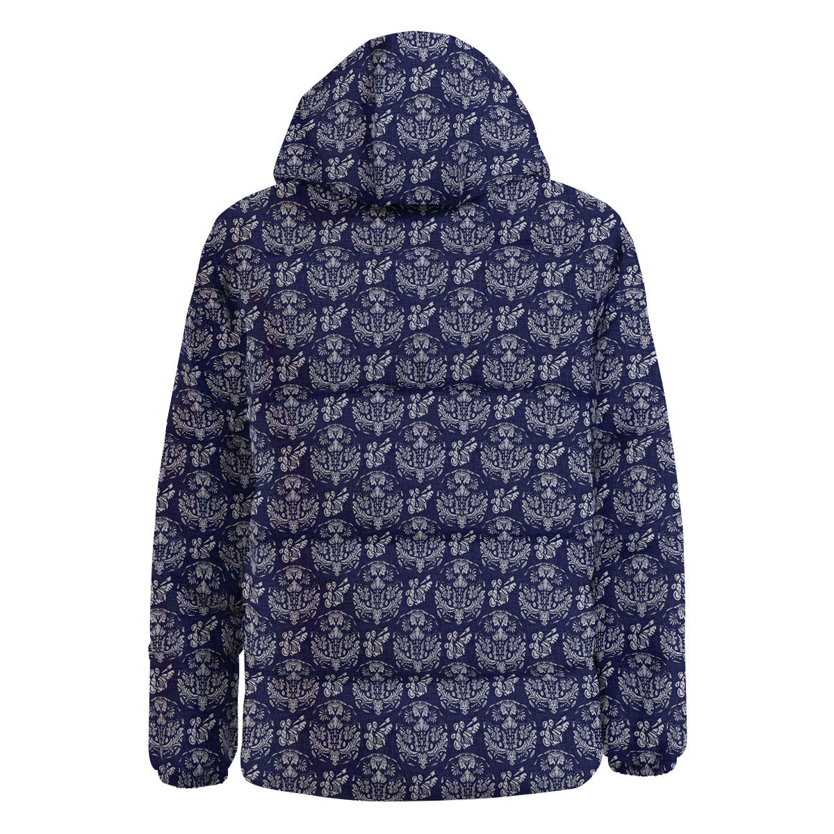 Jeans Bohemian Denim Print Pattern Down Jacket-grizzshop