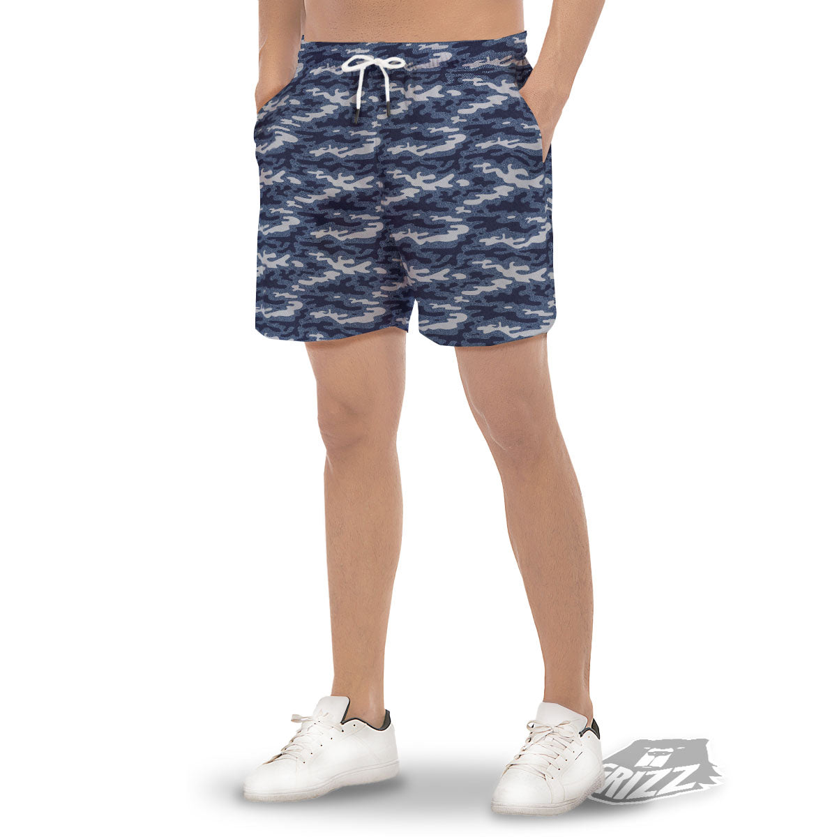 Jeans Camouflage Denim Print Pattern Men's Gym Shorts-grizzshop