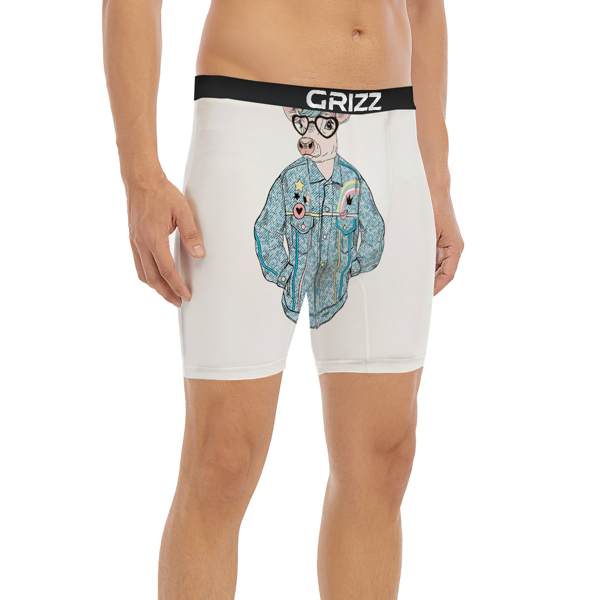 Jeans Cow Denim Print Boxer Briefs-grizzshop