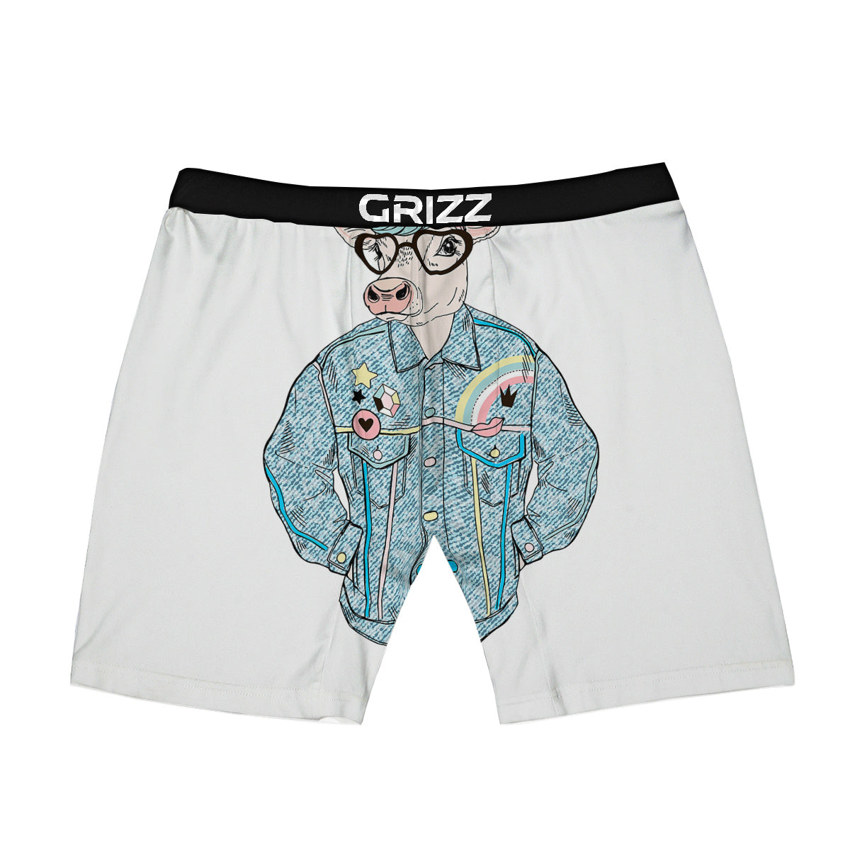 Jeans Cow Denim Print Boxer Briefs-grizzshop