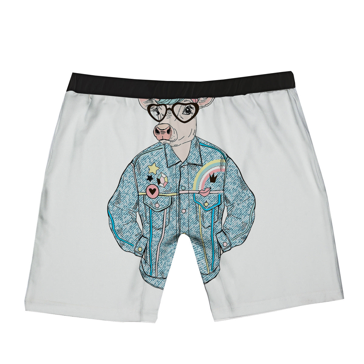 Jeans Cow Denim Print Boxer Briefs-grizzshop