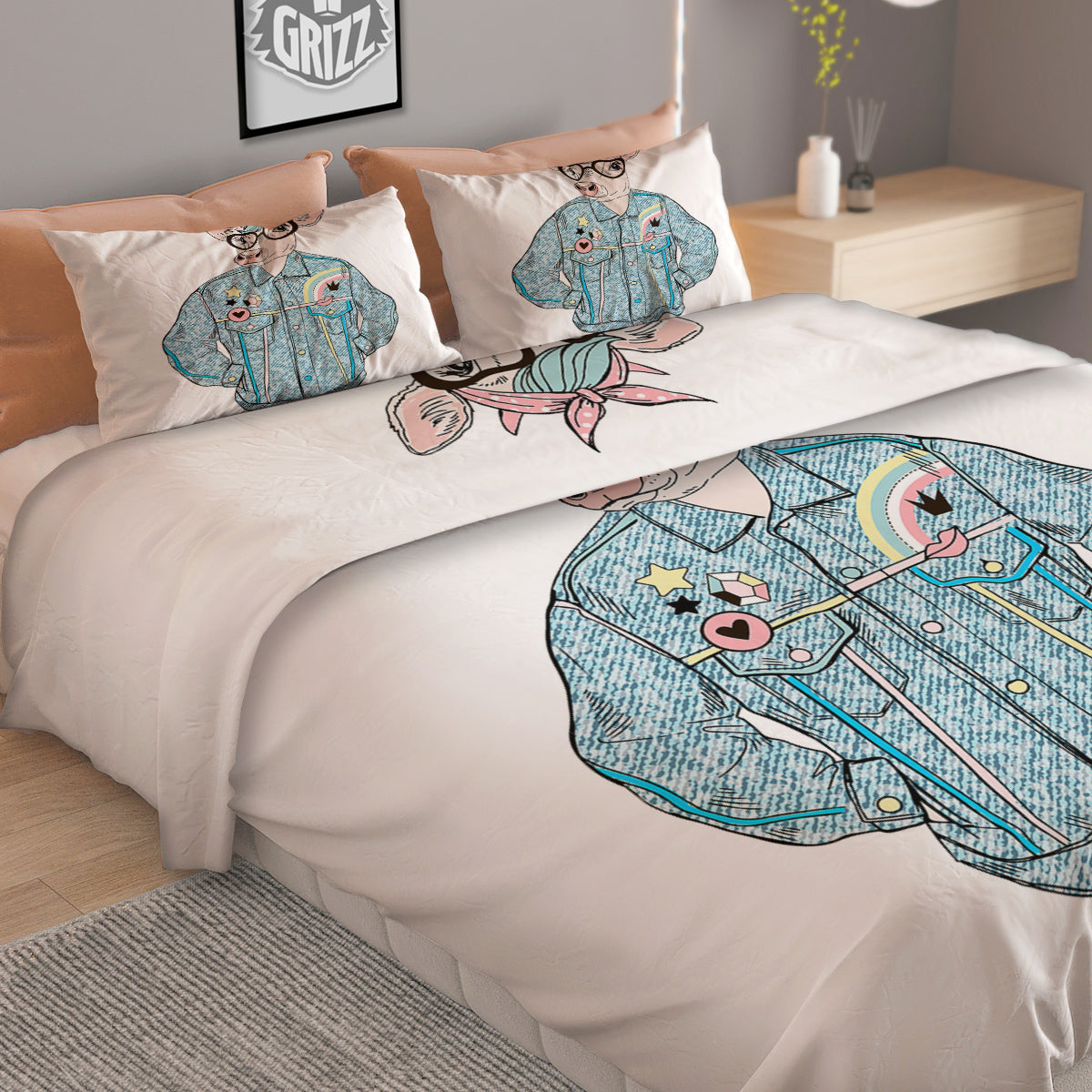 Hieroglyphs Egypt Print Pattern Duvet Cover Bedding Set