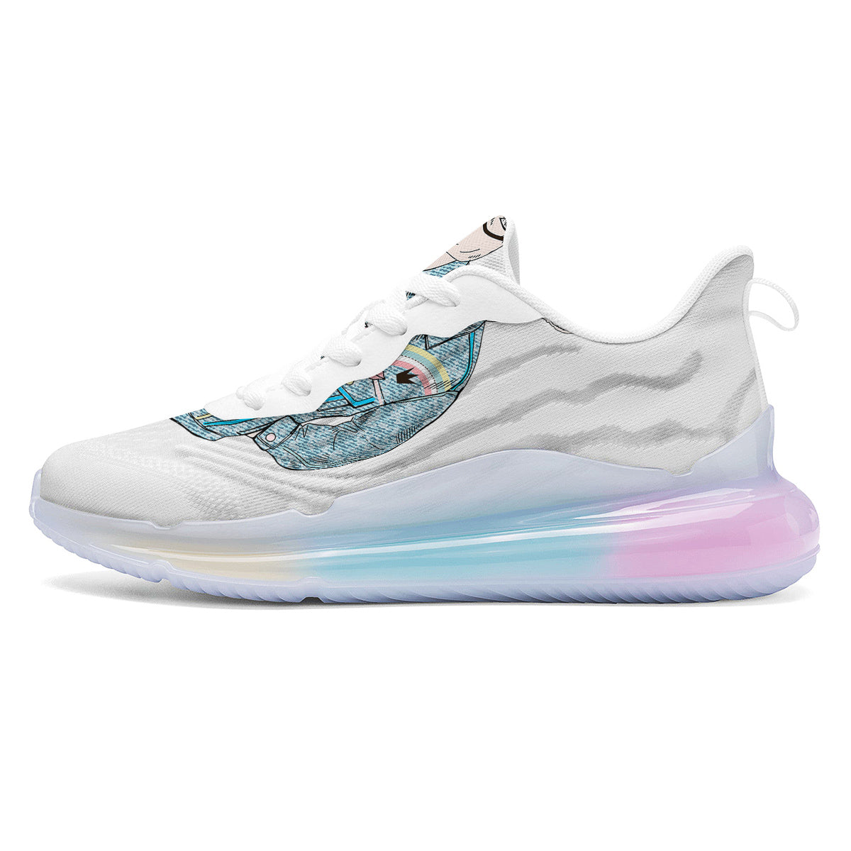 Jeans Cow Denim Print Running Sneakers-grizzshop