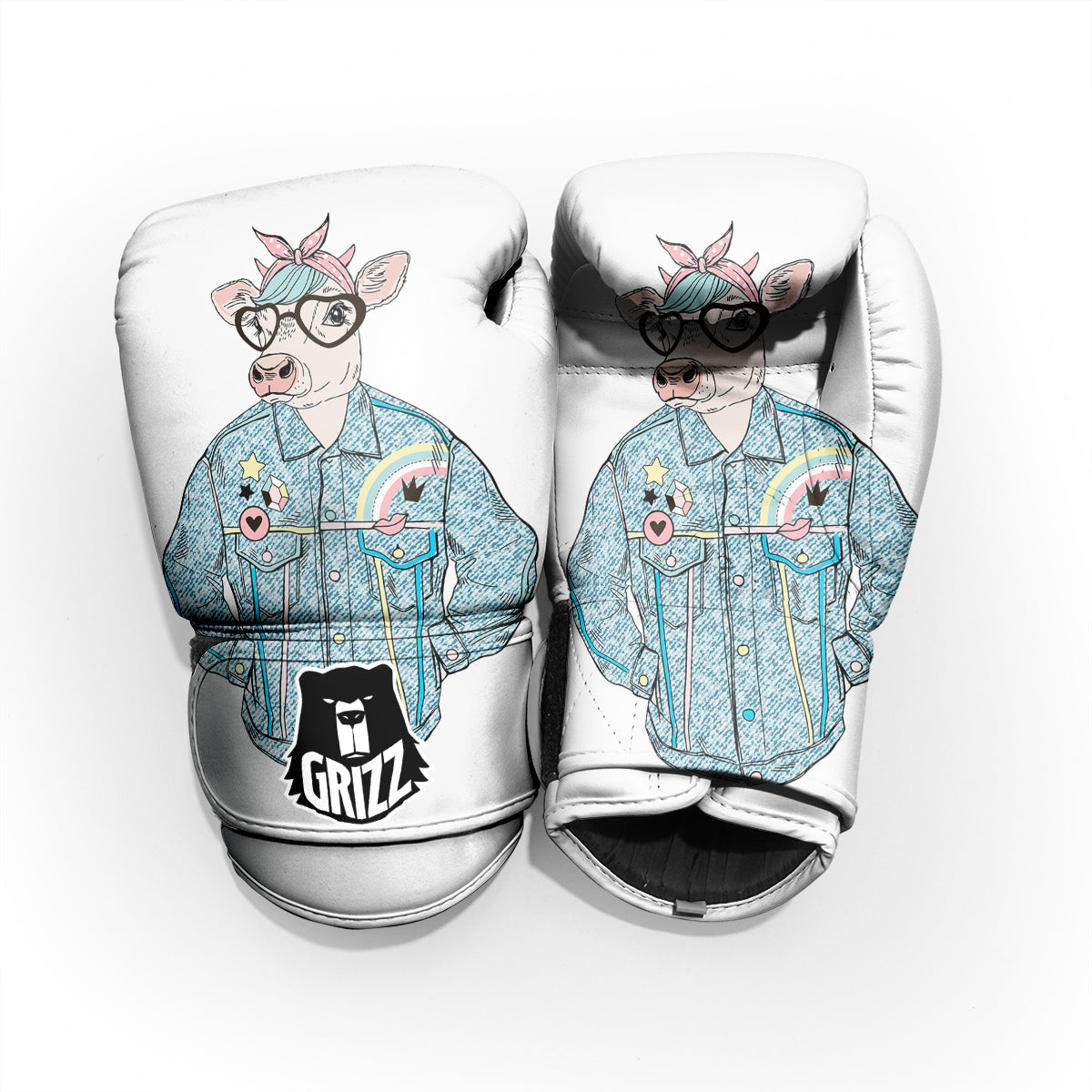 Jeans Cow Denim Print Pro Boxing Glove
