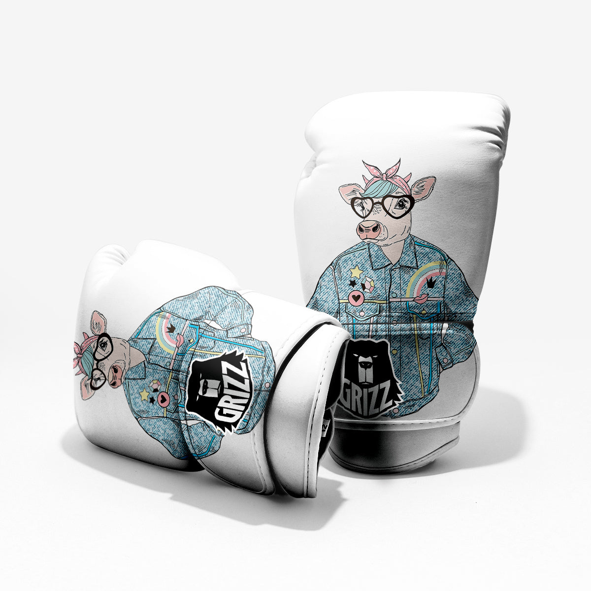 Jeans Cow Denim Print Pro Boxing Glove