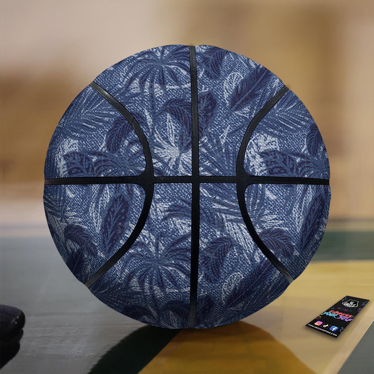 Jeans Denim Tropical Print Pattern Basketball