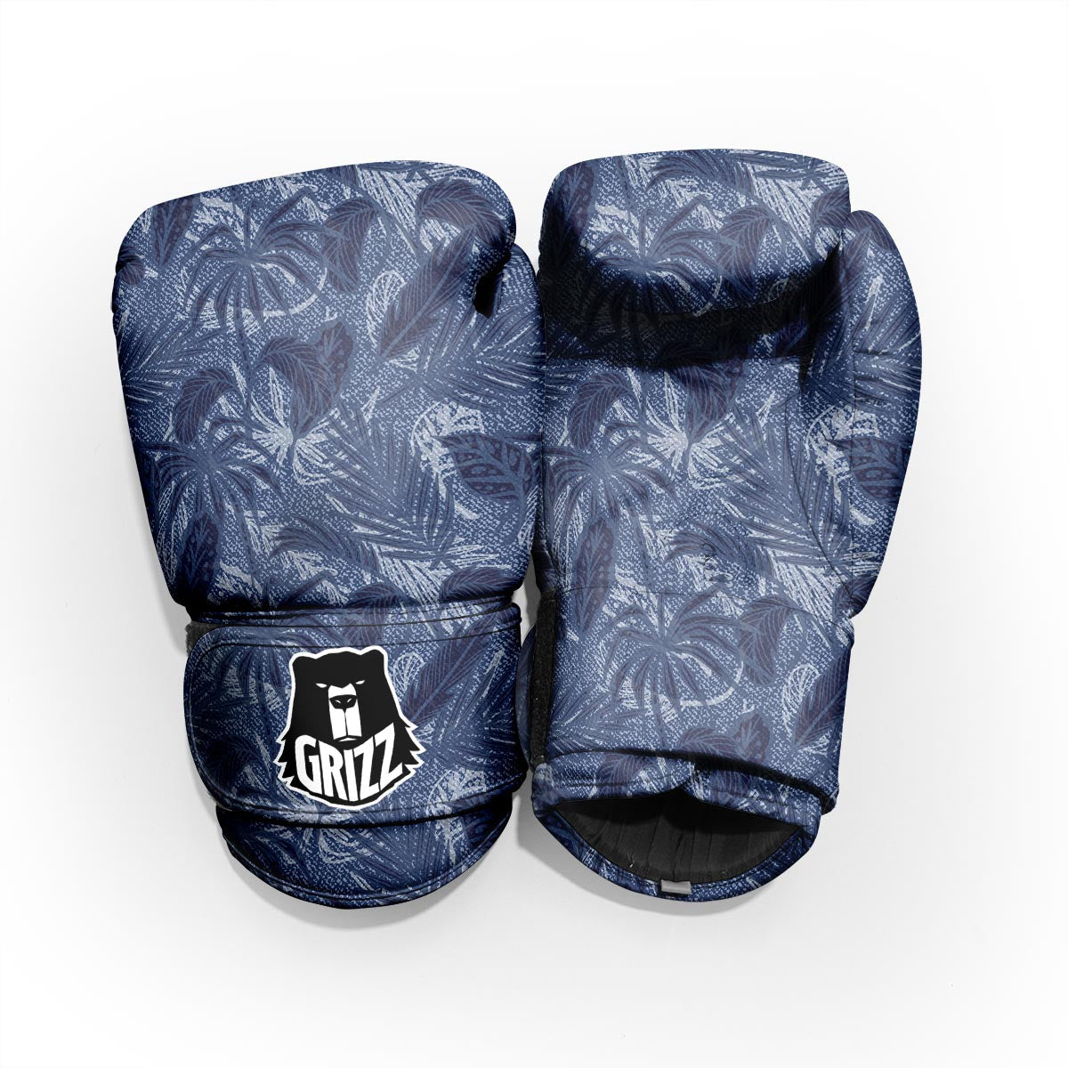 Jeans Denim Tropical Print Pattern Sparring Gloves-grizzshop