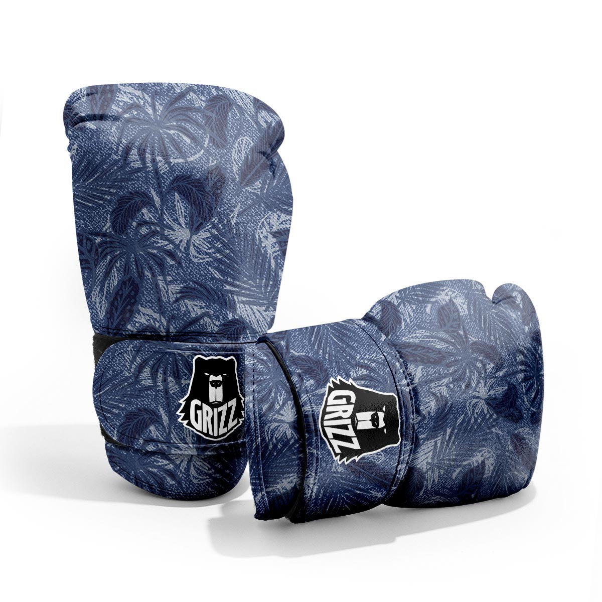 Jeans Denim Tropical Print Pattern Sparring Gloves-grizzshop