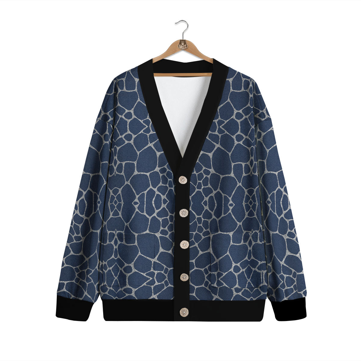 Jeans Giraffe Denim Print Pattern Cardigan-grizzshop