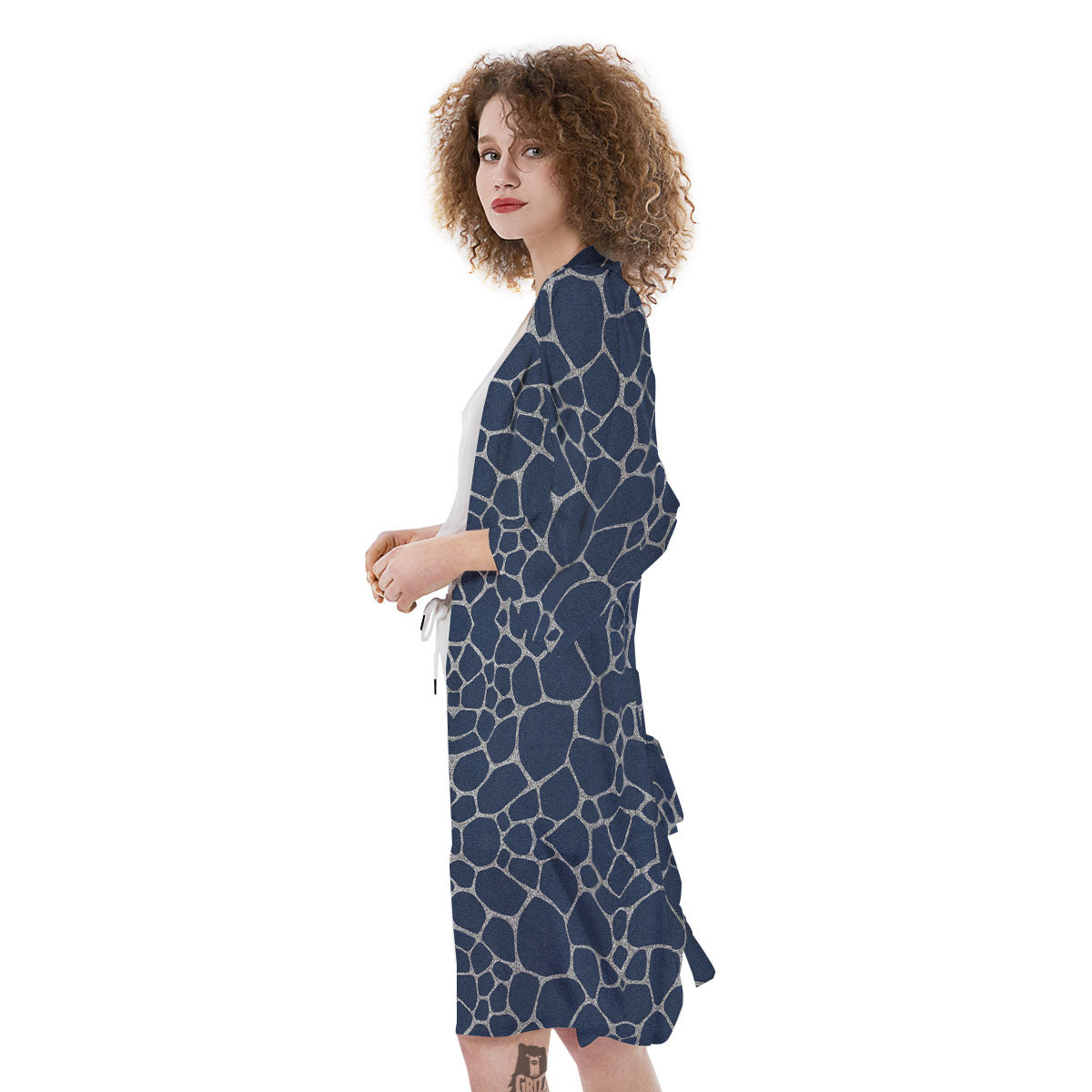 Jeans Giraffe Denim Print Pattern Kimono-grizzshop