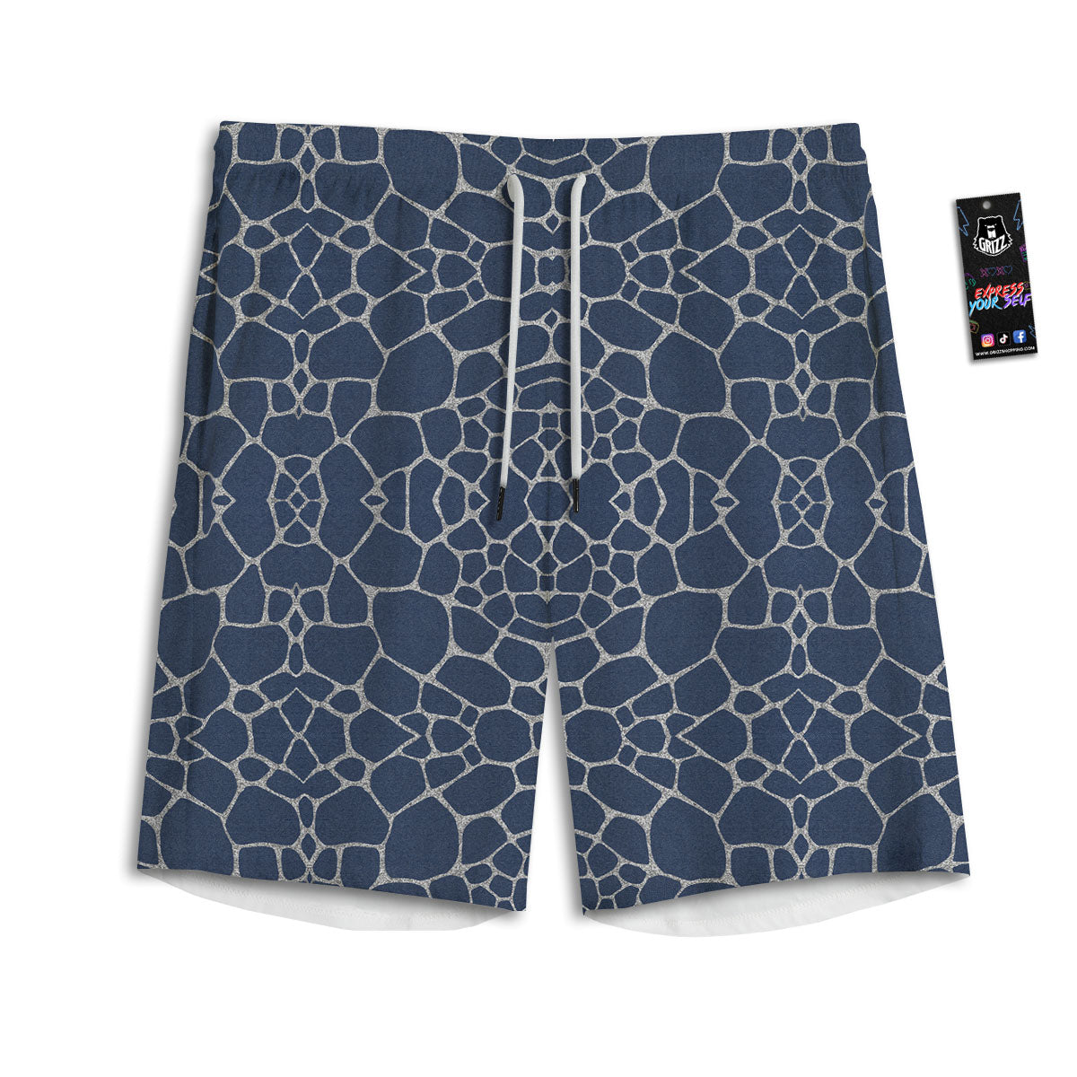 Lucky Cat And Sakura Japanese Print Men's Athletic Shorts