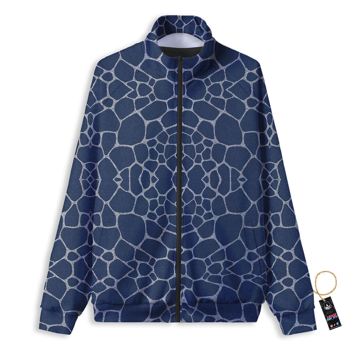 Jeans Giraffe Denim Print Pattern Track Jacket-grizzshop