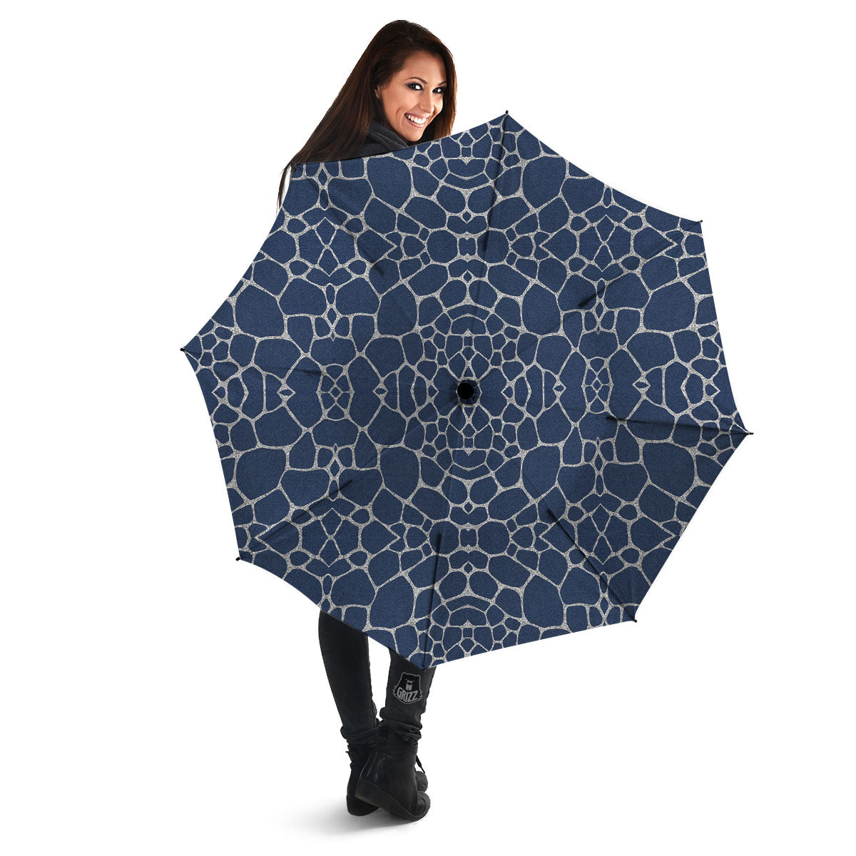 Jeans Giraffe Denim Print Pattern Umbrella-grizzshop
