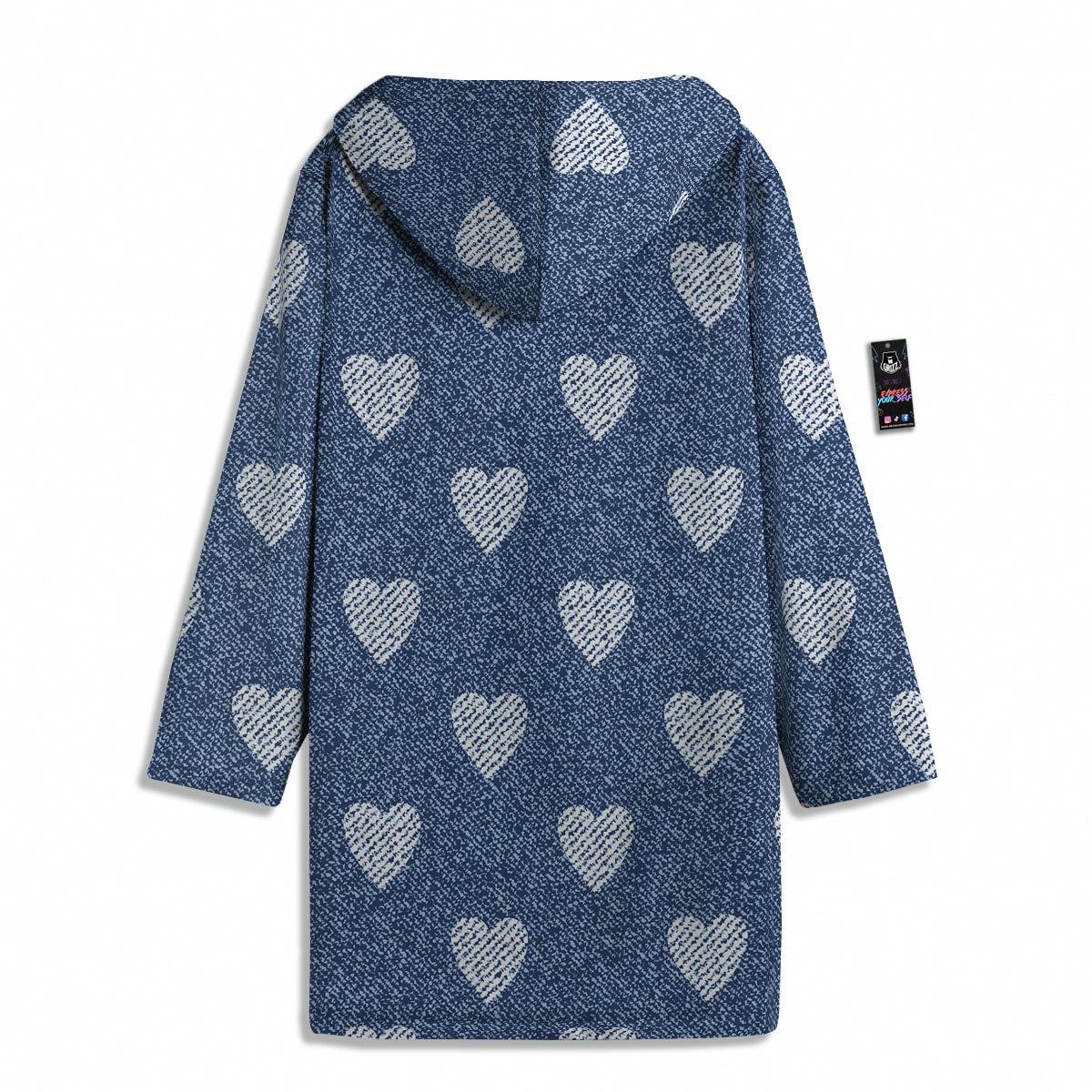 Jeans Heart Denim Print Pattern Men's Windbreaker Jacket-grizzshop