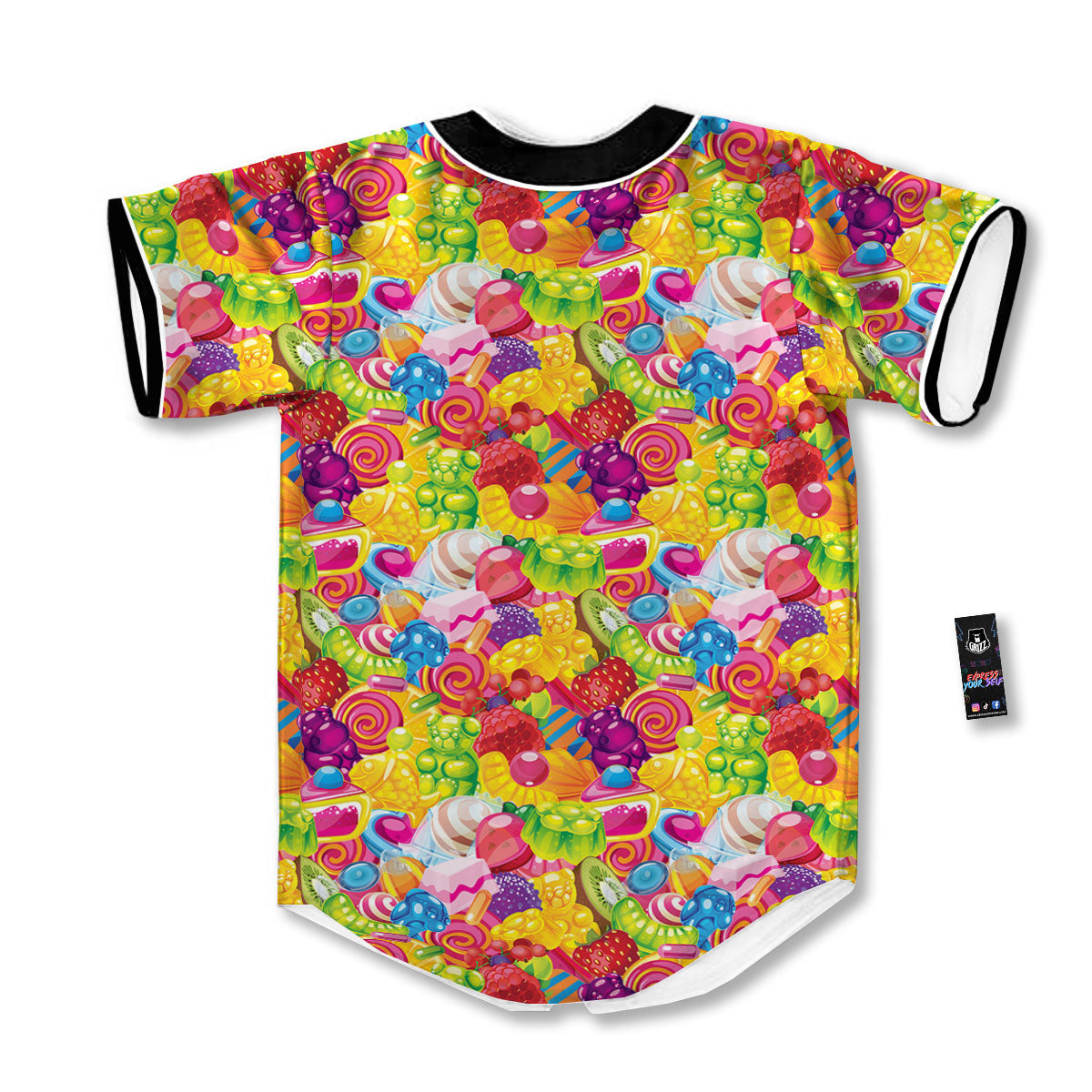 Jelly And Candy Print Pattern Baseball Jersey-grizzshop