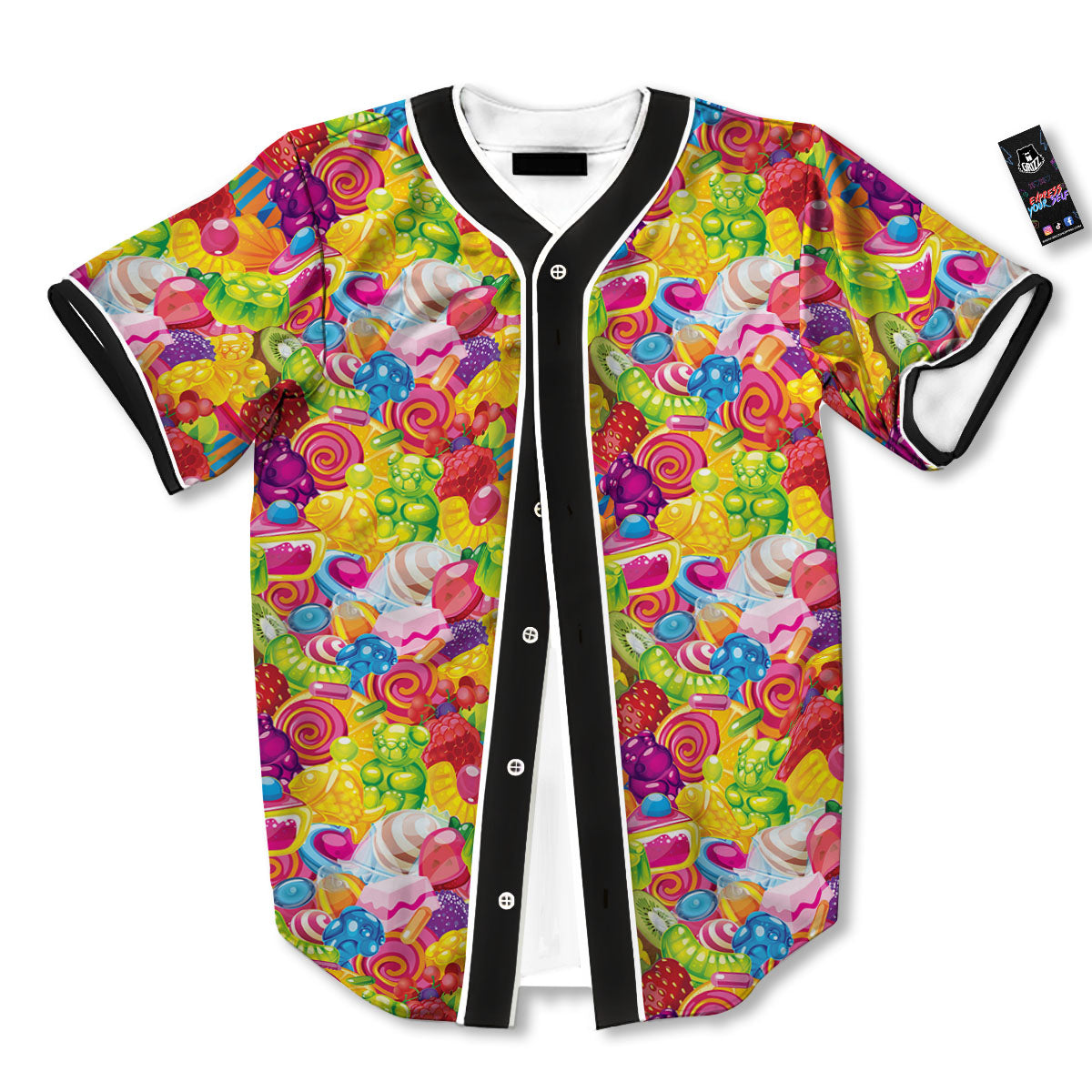 Jelly And Candy Print Pattern Baseball Jersey-grizzshop