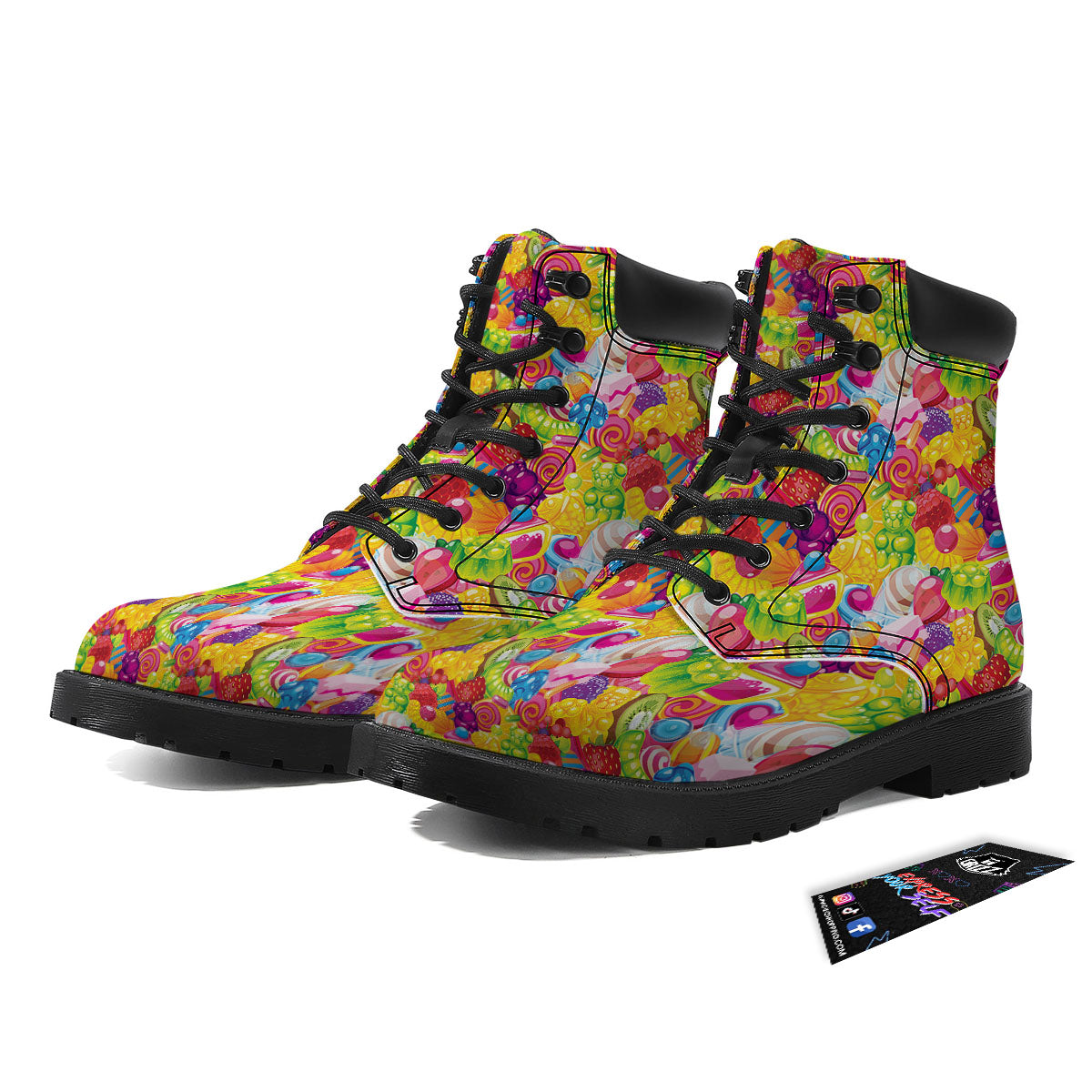 Jelly And Candy Print Pattern Boots-grizzshop