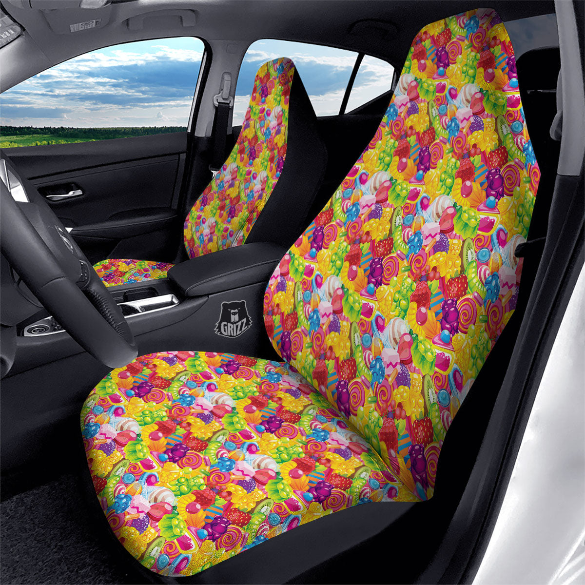 Jelly And Candy Print Pattern Car Seat Covers-grizzshop