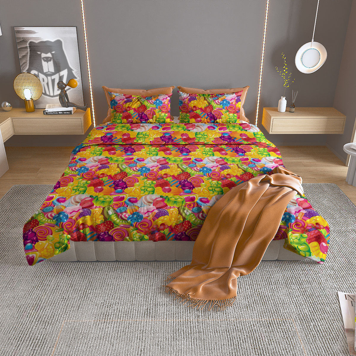Hieroglyphs Egyptian Print Duvet Cover Bedding Set