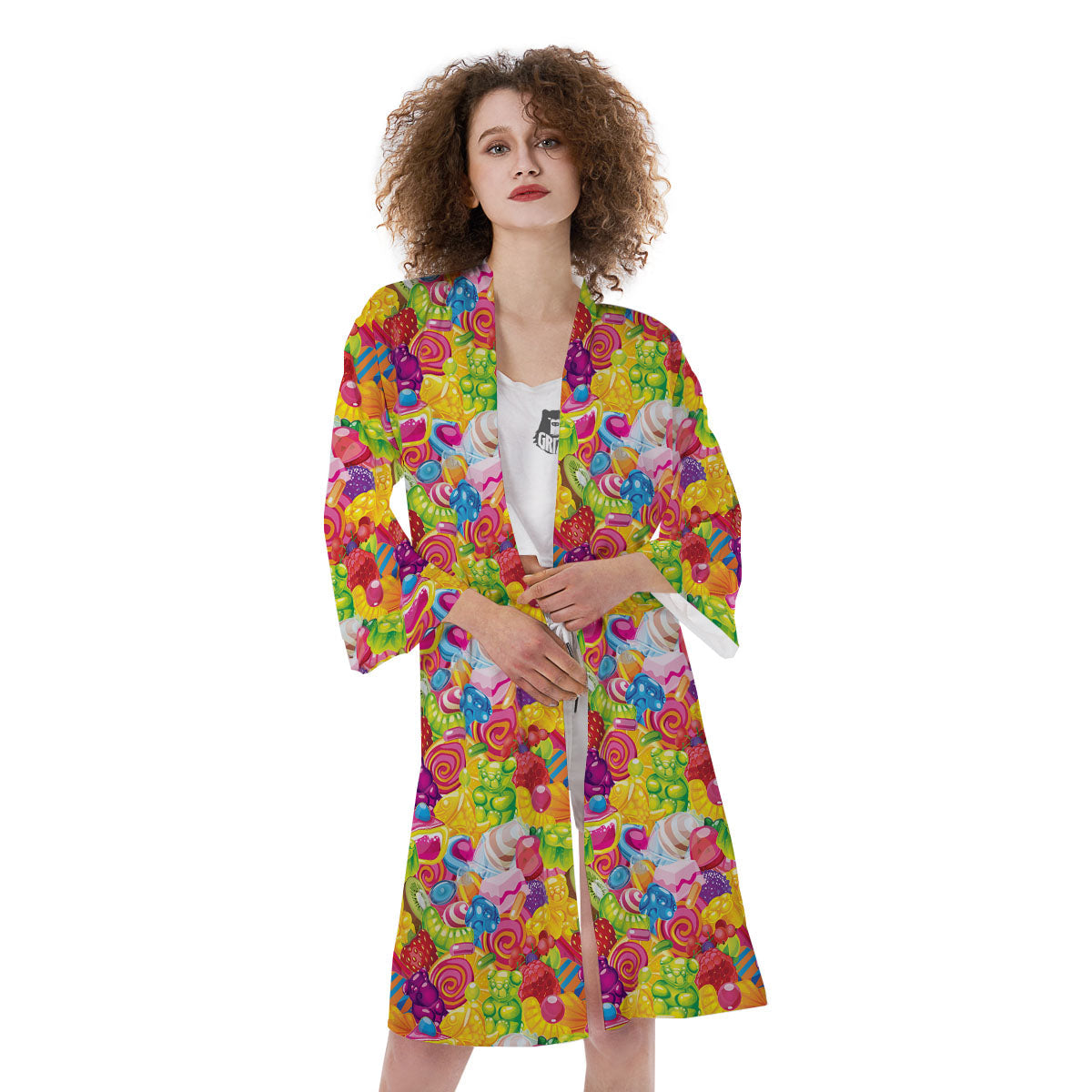 Jelly And Candy Print Pattern Kimono-grizzshop