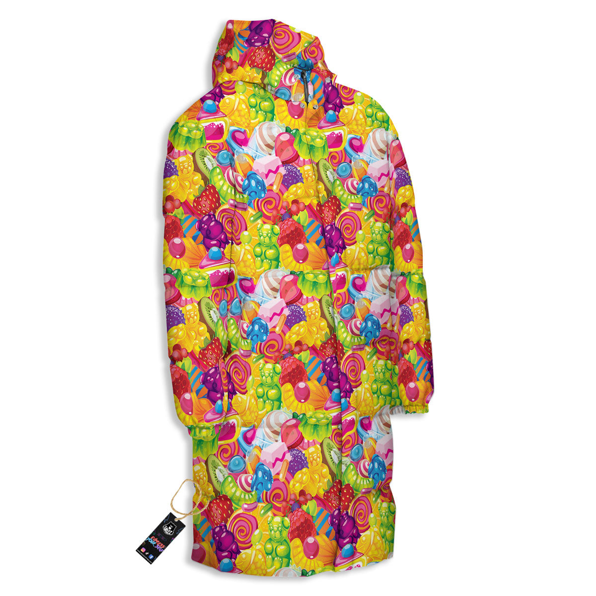 Jelly And Candy Print Pattern Long Down Jacket-grizzshop