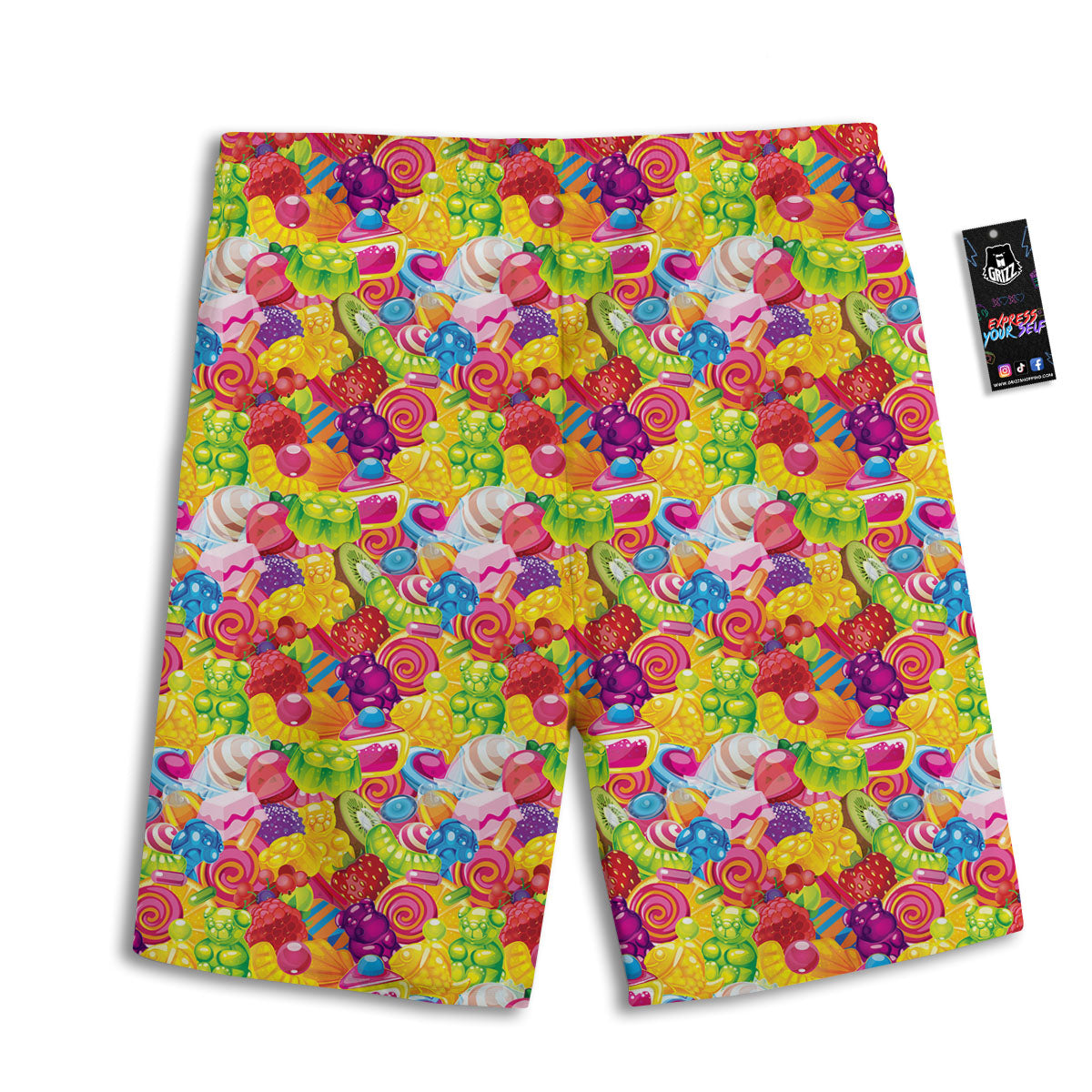 Jelly And Candy Print Pattern Men's Athletic Shorts