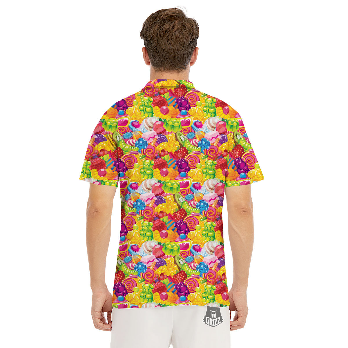 Jelly And Candy Print Pattern Men's Golf Shirts-grizzshop