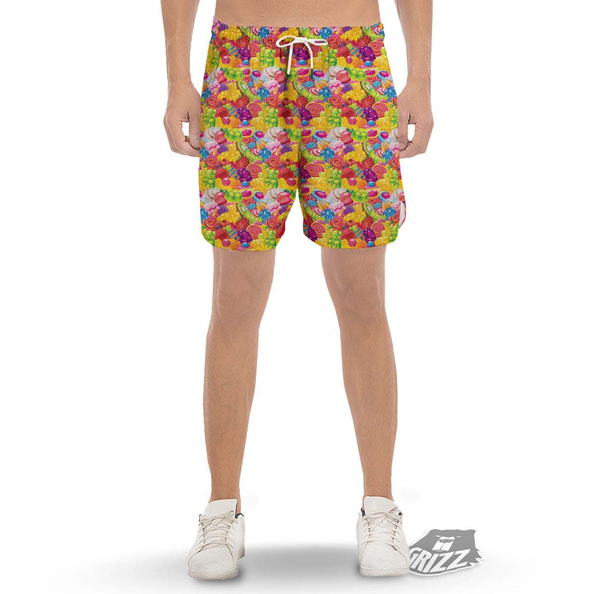 Jelly And Candy Print Pattern Men's Gym Shorts-grizzshop