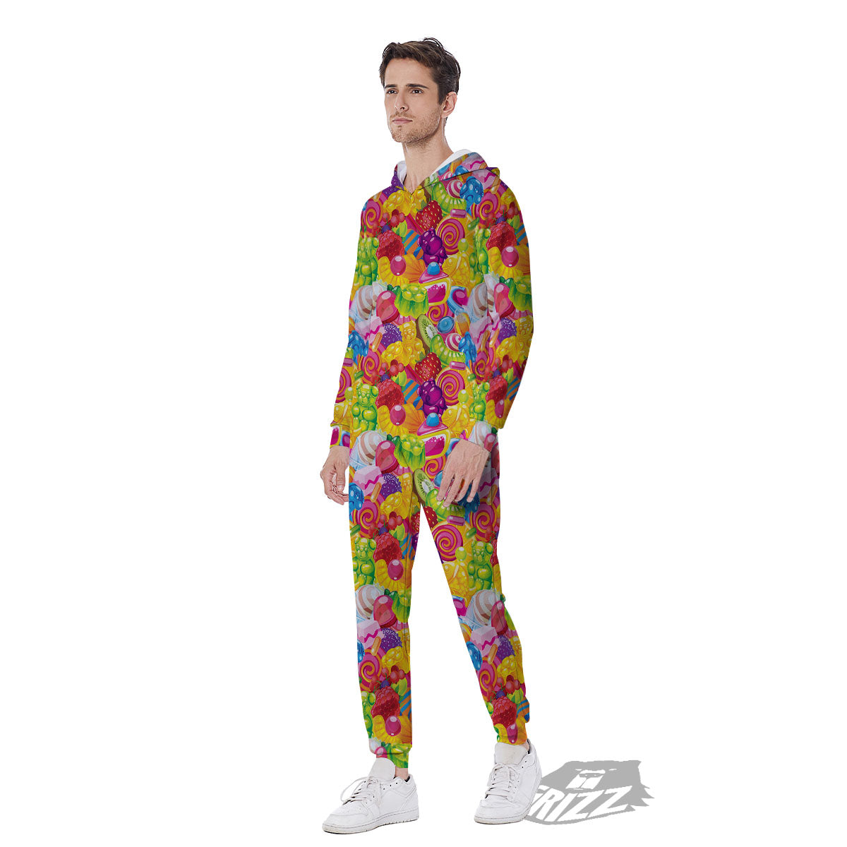 Jelly And Candy Print Pattern Men's Jumpsuit-grizzshop