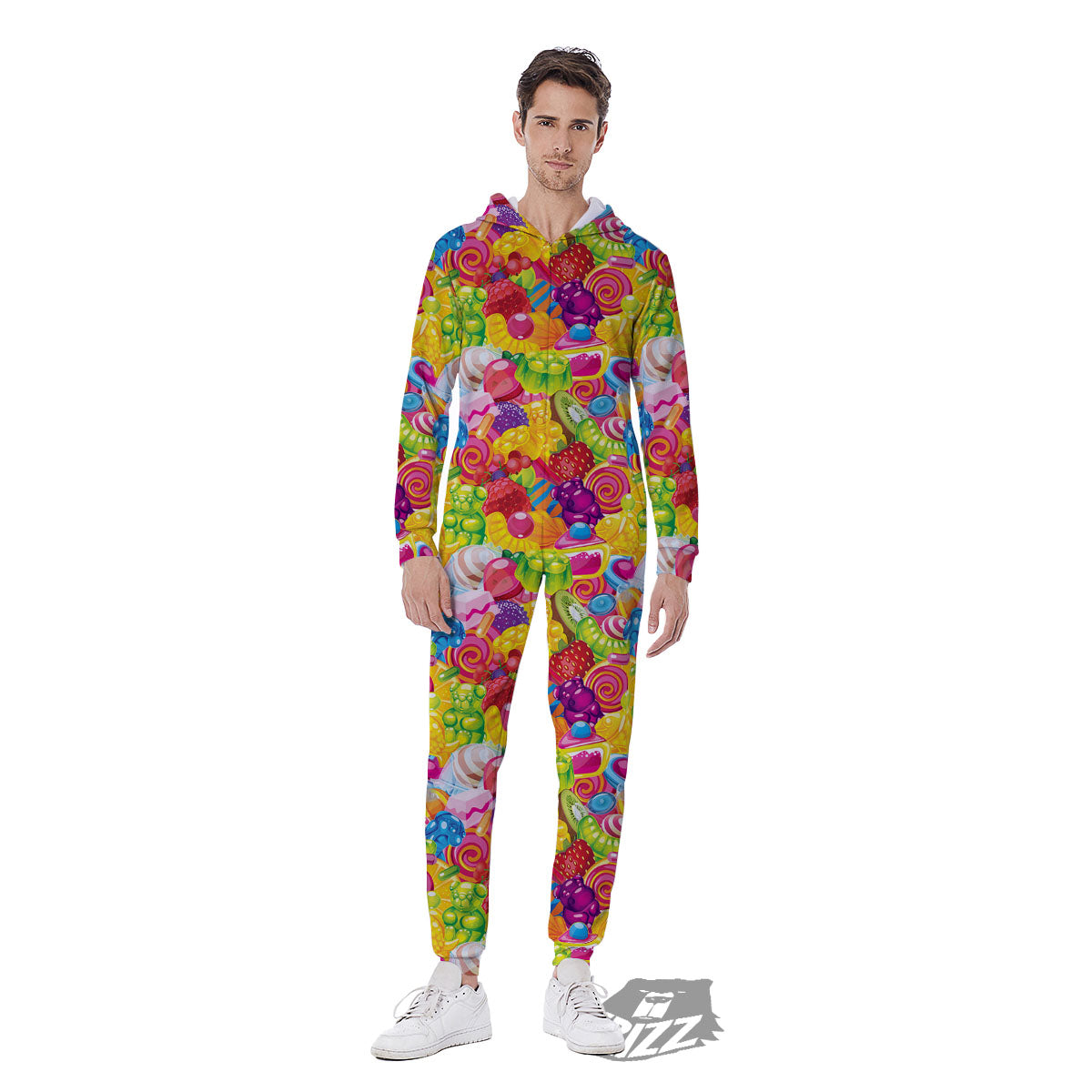 Jelly And Candy Print Pattern Men's Jumpsuit-grizzshop