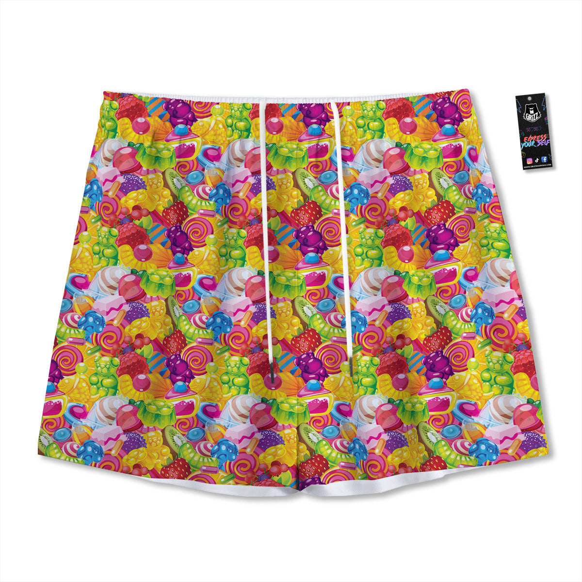Hieroglyphs Egyptian Print Mesh Shorts