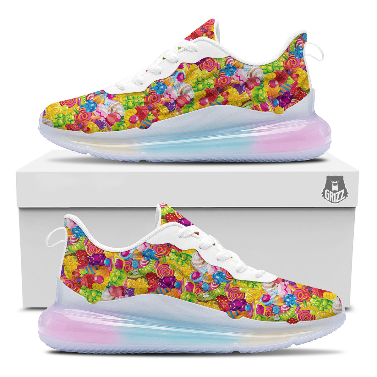 Jelly And Candy Print Pattern Running Sneakers-grizzshop